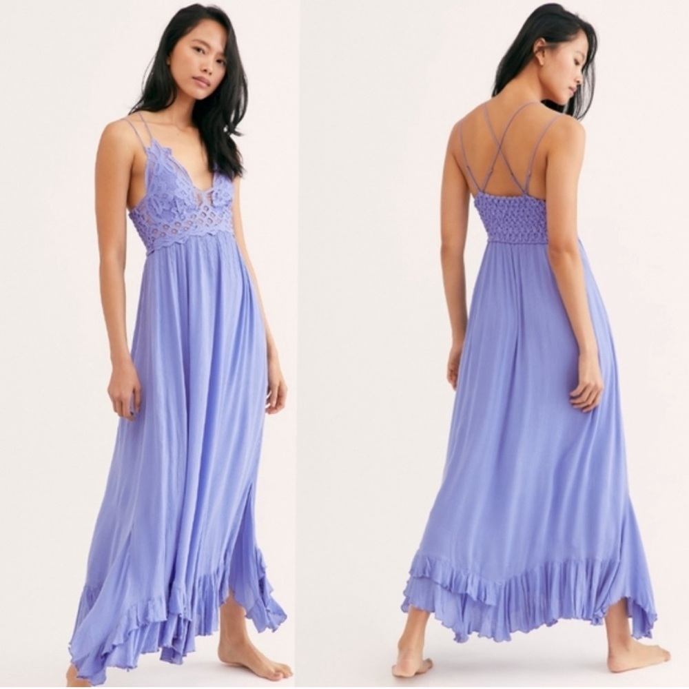 Free People Adella Maxi Slip Sapphire Periwinkle Size Small